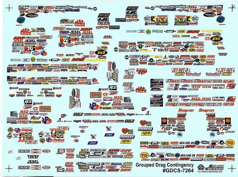 Slixx 7264 Grouped Drag Contingency 1/24 1/25 waterslide decal