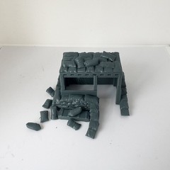 1/72 Scenic Terrain Military Bunker Scene Including Sandbags Buildings Crates