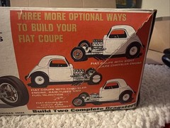 Vintage Model Kit – AMT Double Dragster Kit – Open Rail & Fiat Coupe – Unbuilt