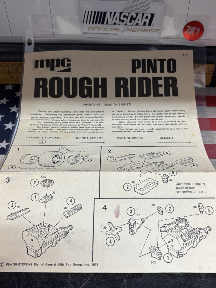 MPC Rough Rider Pinto Modified Stocker Dirt Track Original Instructions Manual