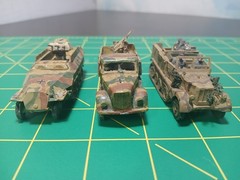 African Corps 1/72 1/87 ? Army Tank Trucks Built Model WW II German Tan Dio Trac