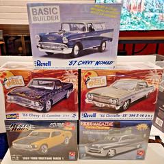 5 Model Kits ’57 Nomad ’69 Mach 1 ’65 Chevelle SS ’66 El Camino ’49 Mercury NISB