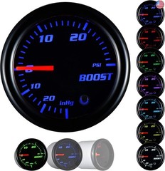 YONEDA Turbo Boost Gauge Kit Vacuum 30 PSI Tinted 7 Color – Includes Mechanical