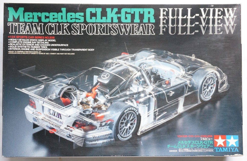 TAMIYA 1/24 Merceds CLK-GTR Team CLK Sportswear Full View #24206 scale model kit