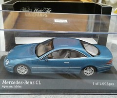 1/43 MINICHAMPS Mercedes CL500, 2d.coupe, marine blue, 1999, mint+++!