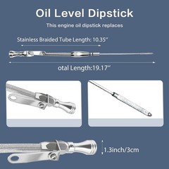 Compatible with Ford Engine Oil Dipstick, Billet Handle, 260-289-302, Silver