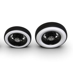1:10 22” Wire Wheesl With Tall Big And Little Whitewall Tires (12mm Hex)