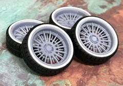Resin 22 In. “Amer.Racing Windsor” Wheels, W/One In. Whitewalls,1/24 1/25 Scale