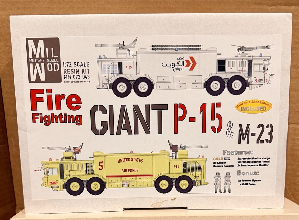 Rare Mil Mod Fire Fighting Giant P-15 & M-23 Resin Model Kit 1/72 NIB US Seller