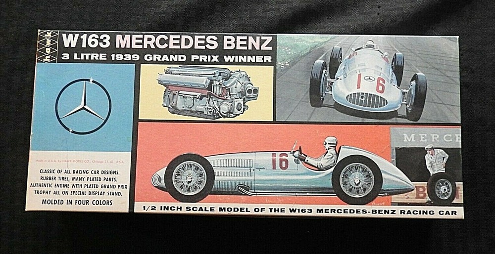 Hawk Model Co. 1939 Mercedes-Benz W163 Grand Winner Car No 155-150 In Box (1961)
