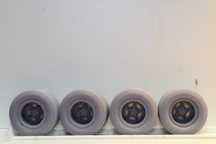 X=4 unpainted 1/25 scale resin model car dirt track tires and wheels ,