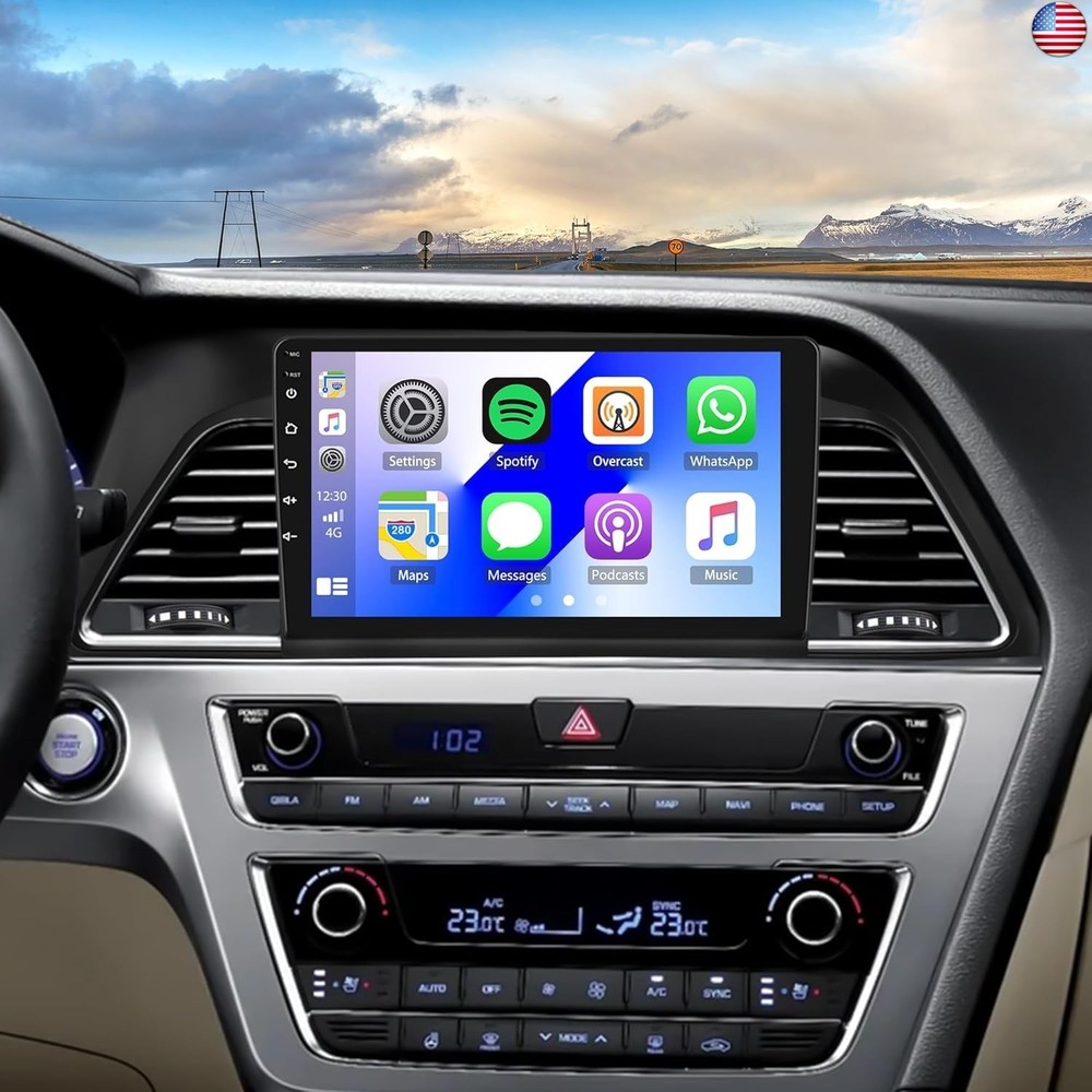Car Stereo Radio for Hyundai Sonata 2015 2016 2017, 9″ Touchscreen Android 13