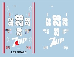 1992 #28 – 1:24 Scale Davey Allison – 7up Waterslide Decals