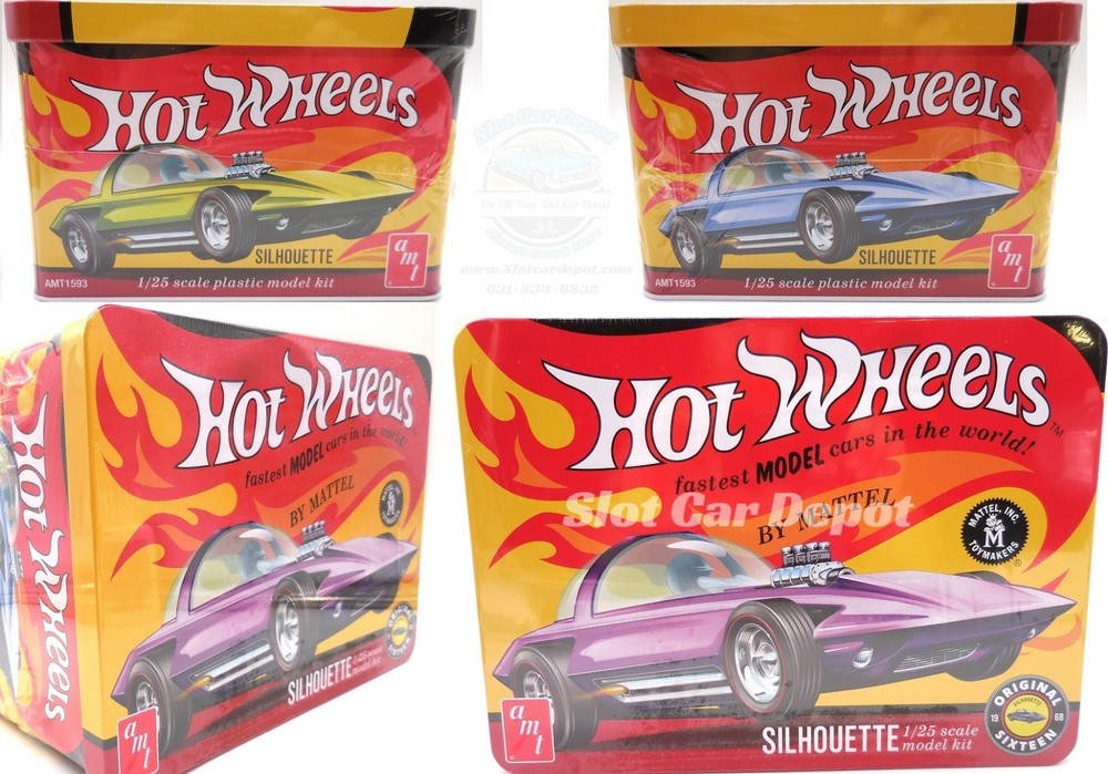 AMT 1:25 Scale Model Hot Wheels Silhouette Car with Trailer +Collector’s Tin 593