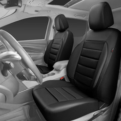 Faux Leather Car Seat Covers Front Seats Only, 3D Foam Support Car Seat Covers,