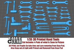 1/35 Scale – 3d Printed Hand Tools – Value Gear 3D (4 Pads of Picture)