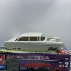 55 Chevy Bel Air Hard BODY W GLASS Slot Car? Grey Plastic 1:25 LBR Model Parts