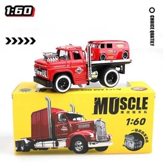 1:64 Alloy Muscle Truck Flatbed Transport Car Vehicles Model Diecasts Metal Trai