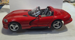 Vintage 1992 Bburago 1/20 Scale Diecast Red Dodge Viper Red Convertible