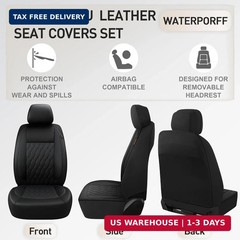 CAROMOP Faux Leather Car Seat Covers Full Set,Luxury and Comfortable Covers for