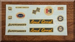 AURORA MERCURY COMET WATER SLIDE DECAL SHEET 64 ROAD COMET SUPERCHARGED DRAGSTER