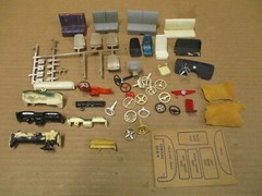 Vintage AMT IMC Model Kit Interior Parts Lot 1/25 Seats Steering Wheels