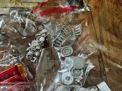 MODEL CAR JUNKYARD PARTS LOT WHEELS CHROME DECALS LENS GLASS STEERING WHEELS