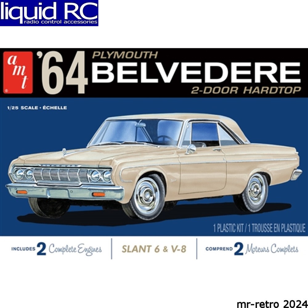 AMT 1188M 1/25 1964 Plymouth Belvedere w/ Straight 6 Engine Plastic Model