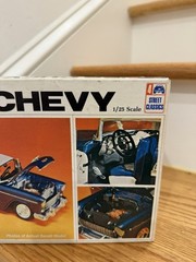 Vintage Revell 55 Chevy Model Kit 1/25 Scale H-1374 , ASIS w/original box