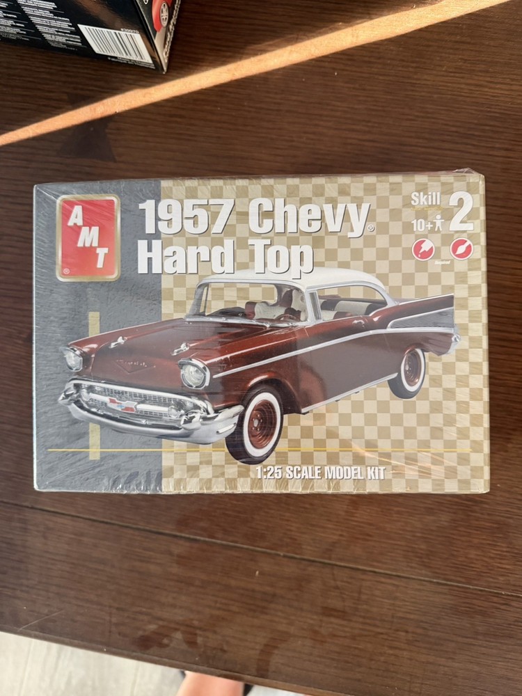 1957 Chevy Hard Top, 1:25 Scale Model. New, Still In Plastic. Skill Level 2