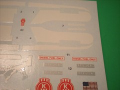 Kenworth W900 Rig Semi 1/25 Truck Waterslide Decal Sheet White Lightning Bolt
