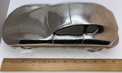 Vintage CAR ART Cast Chrome Metal 11.5” Lotus? 2 Pounds JIM DUDEN COLLECTION