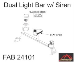 FAB Resinworks 24101 Police/Emergency Dual Light Bar with Siren 5 Color Choices