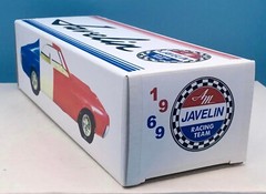 1969 AMC Javelin Red White Blue Racing Team Custom Promo Model BOX ONLY NO CAR