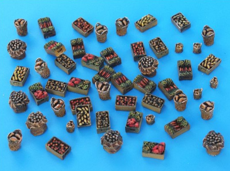 1/72 Scale Die-Cast Resin Model Assembled Kit Food Supplies Accessories Set
