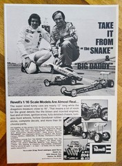 VINTAGE 1974 REVELL DON PRUDHOMME FUNNY CAR / DON GARLITS DRAGSTER ADVERTISEMENT