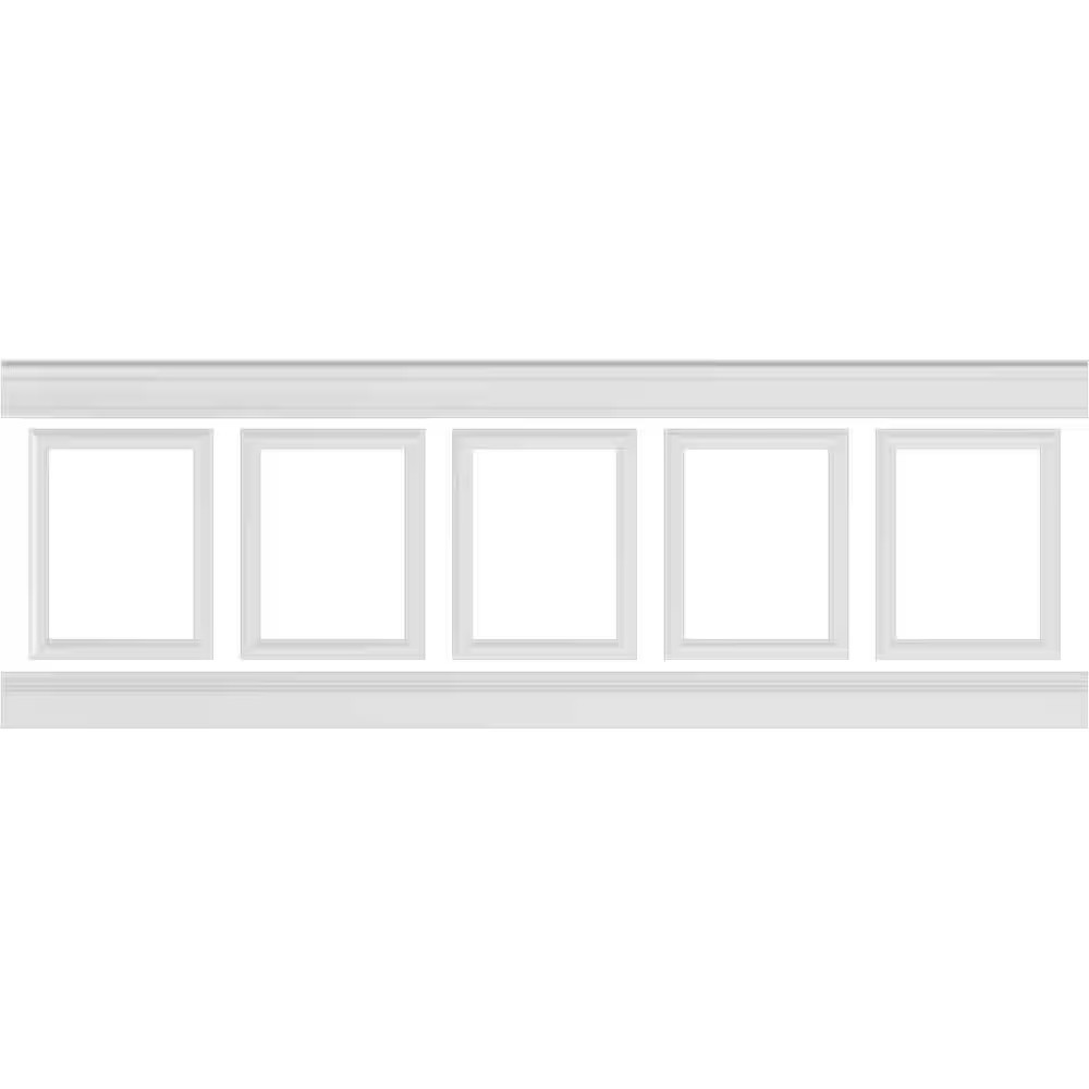 94 1/2 In. Adjustable 32 In. to 36 In. Ashford Square Panel Traditional Wainscot
