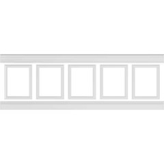 94 1/2 In. Adjustable 32 In. to 36 In. Ashford Square Panel Traditional Wainscot