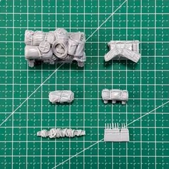 1/35 Scale Die-Cast Resin Model Assembled Kit Military Jeep Heavy Load Stowag…