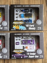 4 American Muscle Model Car Kit Die-Cast 69 Chevy, Chevelle, Dodge, Ford 1:64