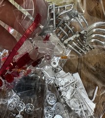 MODEL CAR JUNKYARD PARTS LOT WHEELS CHROME DECALS LENS GLASS STEERING WHEELS