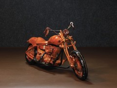 Chopper Bike Miniature Wood Model | Custom Cruiser Motorcycle Decor
