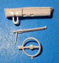 40 FORD SEDAN DELIVERY – DASH AND STEERING WHEEL – AMT MODEL CAR KIT PARTS LOT