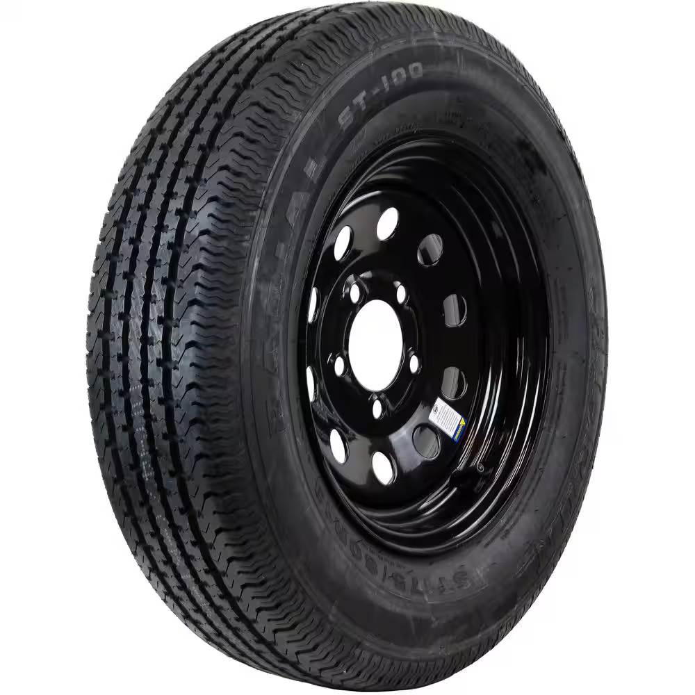 Radial Trailer Tire Assembly, ST175/80R13 6PR on 13X4.5 5LUG Black Modular Wheel