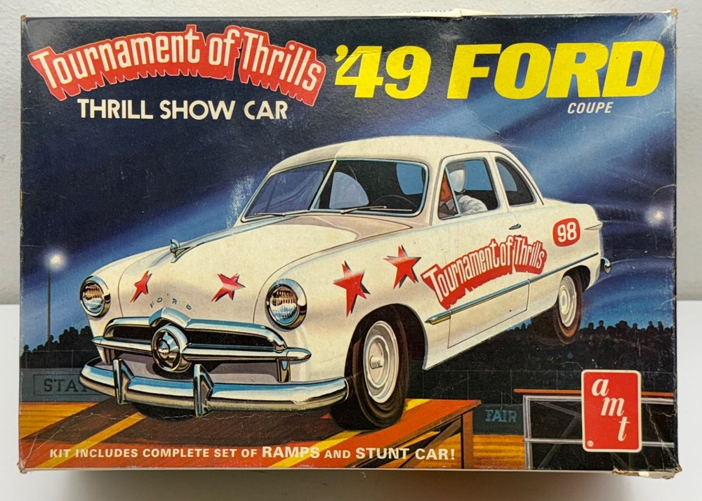 Vintage AMT 1949 Ford Coupe Tournament of Thrills Show Stunt Car T444 1/25 Model