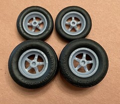 Resin 17/15 Scale inch Weld S71 Drag Wheels With Cheater Slicks 1/24, 1/25