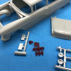 55 Chevy Bel Air Hard BODY W GLASS Slot Car? Grey Plastic 1:25 LBR Model Parts
