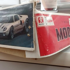 RARE Retro Bandai Ford GT 1/20 Scale Model Kit White Original Box Japan Import