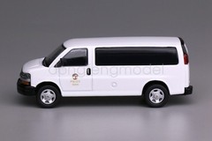 596 1:64 White GMC Express 3500 Police Van Diecast Display Gift Model Collection