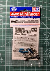 Tamiya MINI 4WD Upgrade Parts ALUMINUM HEX MOUNT SET (BLUE) 10mm & 15mm 95322